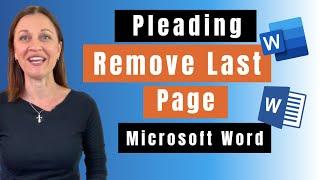 Delete last page of legal pleading without line numbering disappearing