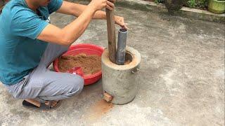 Stove Cook Sawdust Rice Husks - Idea Kitchen Economical - DIY Kitchen At Home