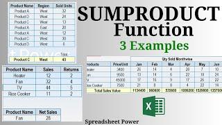 SUMPRODUCT Function of Excel Explained with 3 Examples