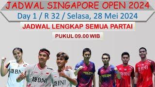 Jadwal Singapore Open 2024 Hari Ini │ Day 1  R 32 │ 4 Wakil Indonesia di Babak 32 Besar Day 1 │
