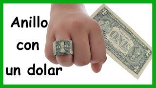 ORIGAMI Anillo de papel con un Dolar - Como hacer un anillo con un dolar  -El Mundo de MyG