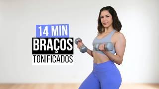 TREINO DE SUPERIORES COM HALTERES  14 MIN PARA DEFINIR E GANHAR MASSA MUSCULAR EM CASA