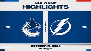 NHL Highlights  Canucks vs. Lightning - October 15 2024