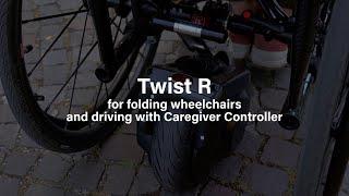 Using Klaxon® Twist R with folding wheelchairs and driving with Caregiver Controller