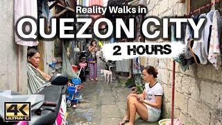 2 Hours of Quezon City Philippines Real Walking Experiences 4K