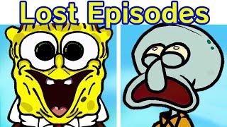 Friday Night Funkin VS Spongebob Lost Episodes FULL WEEK + Squidward Red MistCrimson FNF Mod