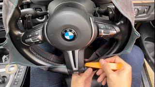 how to DIY steering wheel cover for BMW M-sport in nappa leather+Alcantara stitchingsewing