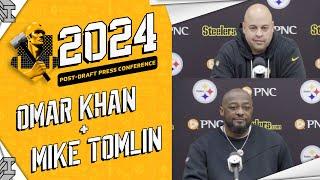 GM Omar Khan Coach Mike Tomlin wrap up the 2024 NFL Draft  Pittsburgh Steelers