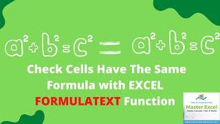 CHECK CELLS HAVE SAME FORMULA  FORMULATEXT Function in Excel