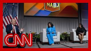 Trump goes on rant questioning Harris race at Black journalists convention