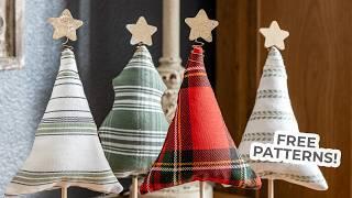 DIY Fabric Christmas Trees - NO SEW