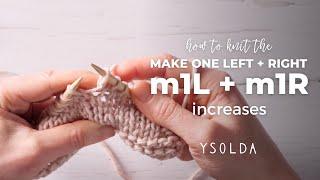 Make 1 increase  M1L and M1R  English and Continental Knitting