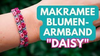 Makramee Armband DAISY  DIY Blumen-Schmuck knüpfen