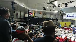 INCREDIBLE atmosphere at Siam Omnoi Boxing Stadium on Saturday afternoon