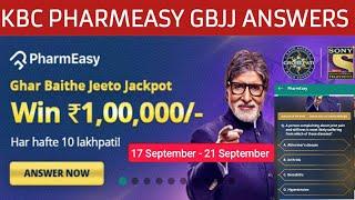 Kbc Pharmeasy GBJJ Questions and Answers 17 SEPTEMBER 2021  KBC TODAY QUESTION #kbc13 #17sept