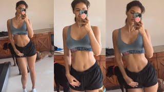 Disha Patani FLAUNTS Her Abs and Toned Body Post Workout At Her Home