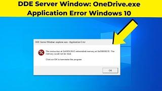 DDE Server Window Onedrive.exe Application Error in Windows 10  11 - How To Fix it