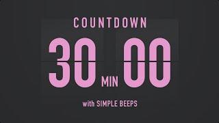 30 Minutes Countdown Flip Clock Timer  Simple Beeps 