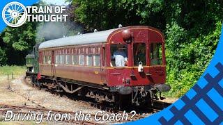 Driving a steam engine while standing in a carriage - GWR Autocoach