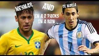 NEYMAR 87 AND DI MARIA 86 IN 2 PACK IN A ROW A HUGE PACK OPENING WITH BEARDOFF