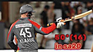 Heinrich Klaasen dangerous batting fastest fifty in sa20