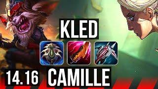 KLED vs CAMILLE TOP  7 solo kills 1600+ games Godlike  EUW Master  14.16