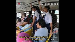 Two Girls BadDay in BUS° Real Incidence  #youtube #viral  #womensafety Fight back Be alert