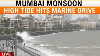 LIVE  Mumbai Monsoon  High Tide Hits Marine Drive Amid Heavy Rains  Red Alert In Mumbai