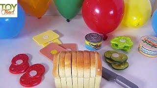 TOY FOOD Velcro Cutting Food SANDWICH PLAYSET Learn Counting 1-8