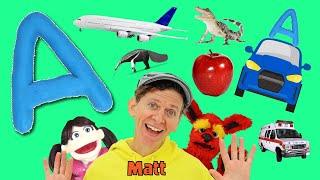 Letter A Song  Learn the Alphabet with Matt  What Starts with A?