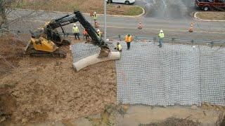 Steep Slope Stream Bank Eco-Friendly Flexamat Installation for Erosion Control