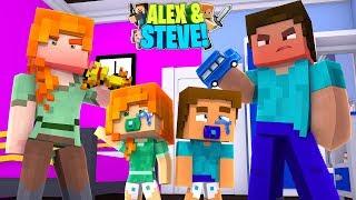 Minecraft LIFE OF ALEX & STEVE - ALEX & STEVE GROUND THE TWINS FOR LIFE