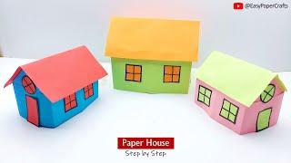 How to Make Paper House For School Project  Mini House Making  Easy Paper Crafts Step by Step