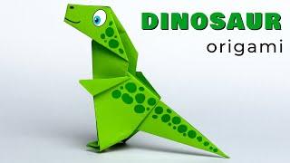 Easy Origami Dinosaur. How to make paper dinosaur from A4