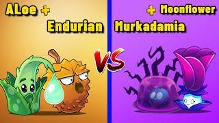 PVZ 2 Aloe & Endurian vs Murkadamia Nut & Moonflower Who Will Win?