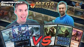 Merfolk vs Gruul Aggro  MTG Modern  MTGO Masters  Quarterfinals  Match 3