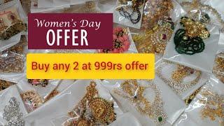 womens day special offerBiggest earrings jhumka sale  one gram gold necklace sets  Dont miss