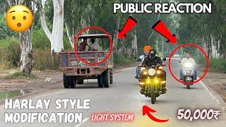 Royal Enfield Harlay Style Modification Public reaction   50000₹ light system