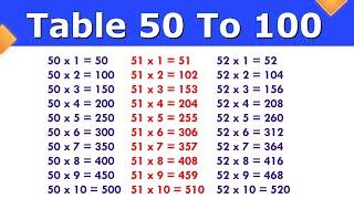 Table 50 to 100  50 to 100 table  50 se lekar 100 tak table  50 se 100 table