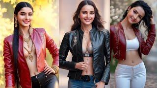 4k AI indian beauty leather jacket lookbook   ai art  #ai #lookbook19 #aibeauty