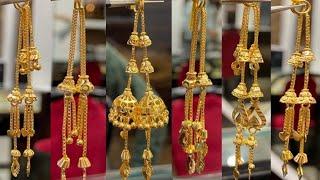 Stylish Sui Dhaga Gold Earrings New Designs  Fancy Gold Sui Dhaga Earrings Design Ideas #jewellery