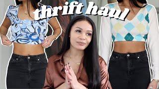 HUGE Thrift Try-On Haul  Y2K 7080s Spring 2021 Trends