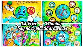 Beat Plastic Pollution DrawingStop Plastic Poster Chart project - Ban plasticEnvironment Drawing