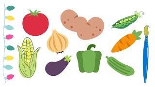 تعليم رسم الخضروات وتلوينها للأطفال Teaching to draw vegetables and color them for children #رسم_سهل