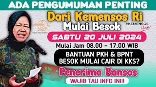 BARU SAJA DIUMUMKAN ADA PENGUMUMAN PENTING DARI KEMENSOS MULAI BESOK SABTU 20 JULI 2024 PKH BPNT