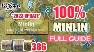 *2023 UPDATE* How to Minlin 100% Exploration ⭐  ALL CHESTS GUIDE 【 Genshin Impact 】