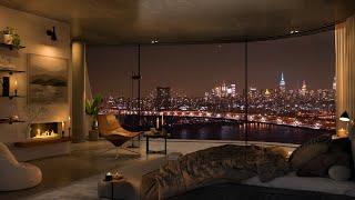 Elegant Jazz Evening in NYC Luxury Bedroom  4k Relaxing Music  Night Chill ️