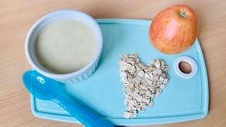 Baby food Recipes for 6 Month  +  Oats   غذای ده دقیقیه ای کودک شش تا دوازده ماهه با جو دوسر وسیب