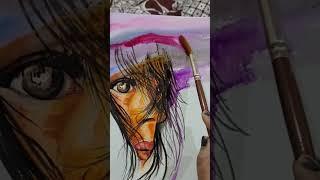 Creative Art Insideout  watercolor painting  painting of girl  Subject- inner feeling  faceart