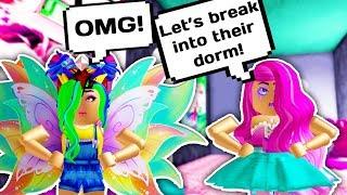 WE BROKE INTO THEIR DORM ROOM  Roblox Royale High School w Cybernova  Royale High Secret